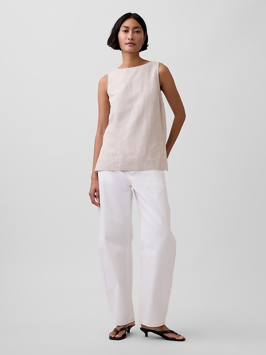 Image number 2 showing, Linen-Blend Shell Tank Top