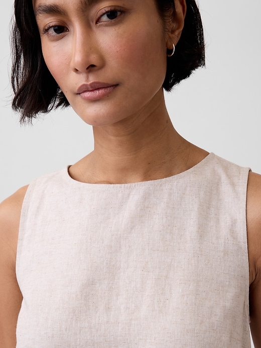 Image number 4 showing, Linen-Blend Shell Tank Top