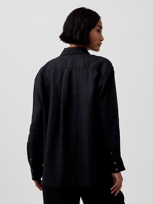 Image number 3 showing, 100% Linen Oversized Shirt
