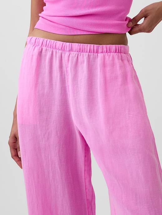 Image number 7 showing, Linen-Blend Relaxed Wide-Leg Pants