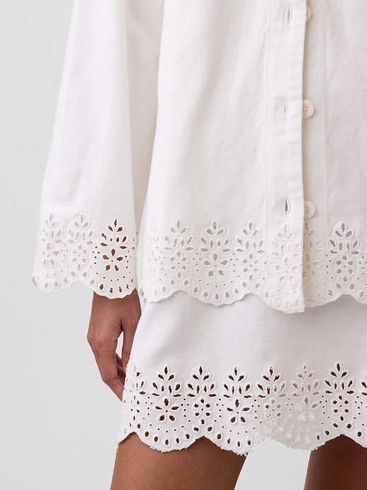 Image number 5 showing, Eyelet Hem Relaxed Shirt Jacket