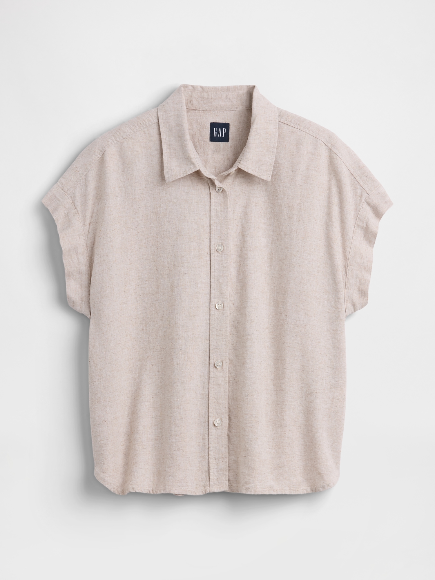 Linen-Blend Oversized Shirt