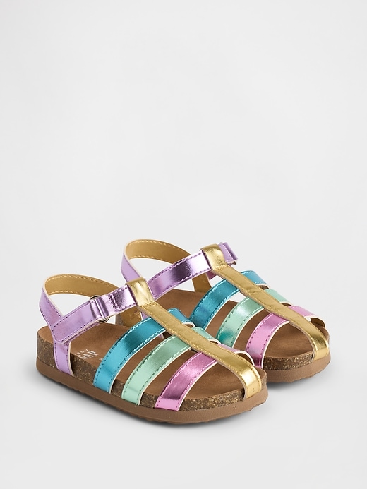 Image number 2 showing, Toddler Metallic Fisherman Sandals