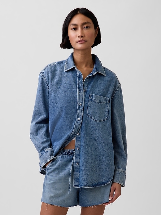 Image number 1 showing, UltraSoft Denim Oversized Shirt