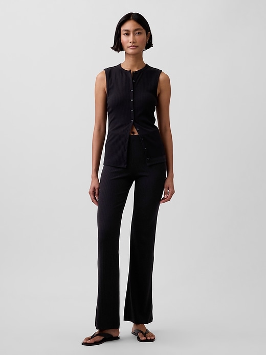 Image number 2 showing, Modern Wide Rib Button-Front Top