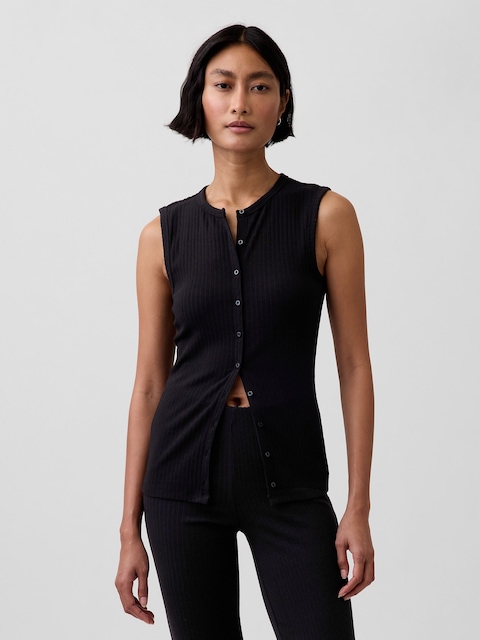 HAUT MODERNE À CÔTES LARGES ET À DEVANT BOUTONNÉ