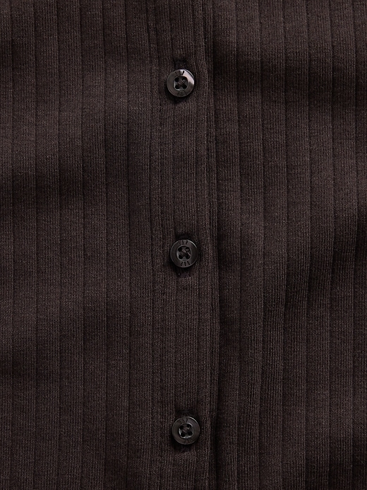 Image number 4 showing, Modern Wide Rib Button-Front Top