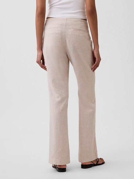 Image number 4 showing, Low Rise Linen-Blend Flare Pants
