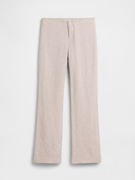 Image number 5 showing, Low Rise Linen-Blend Flare Pants