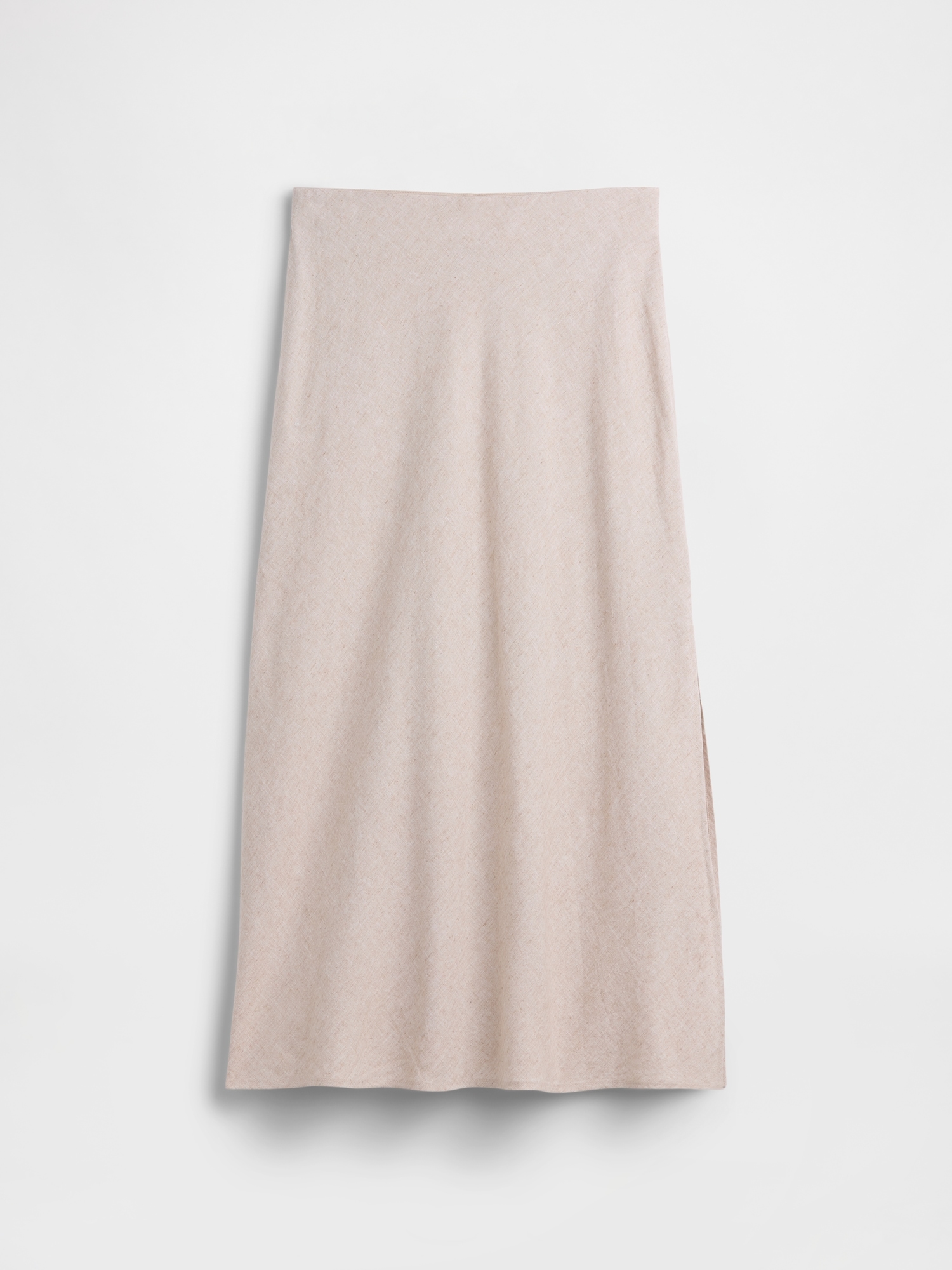 Linen-Blend Maxi Slip Skirt