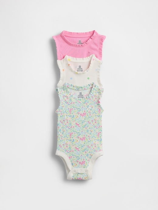 Image number 1 showing, Baby First Favorites TinyRib Ruffle Tank Bodysuit (3-Pack)
