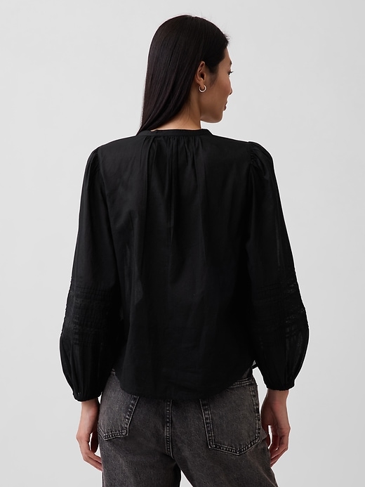 Image number 3 showing, Lace-Trim Pintuck Top