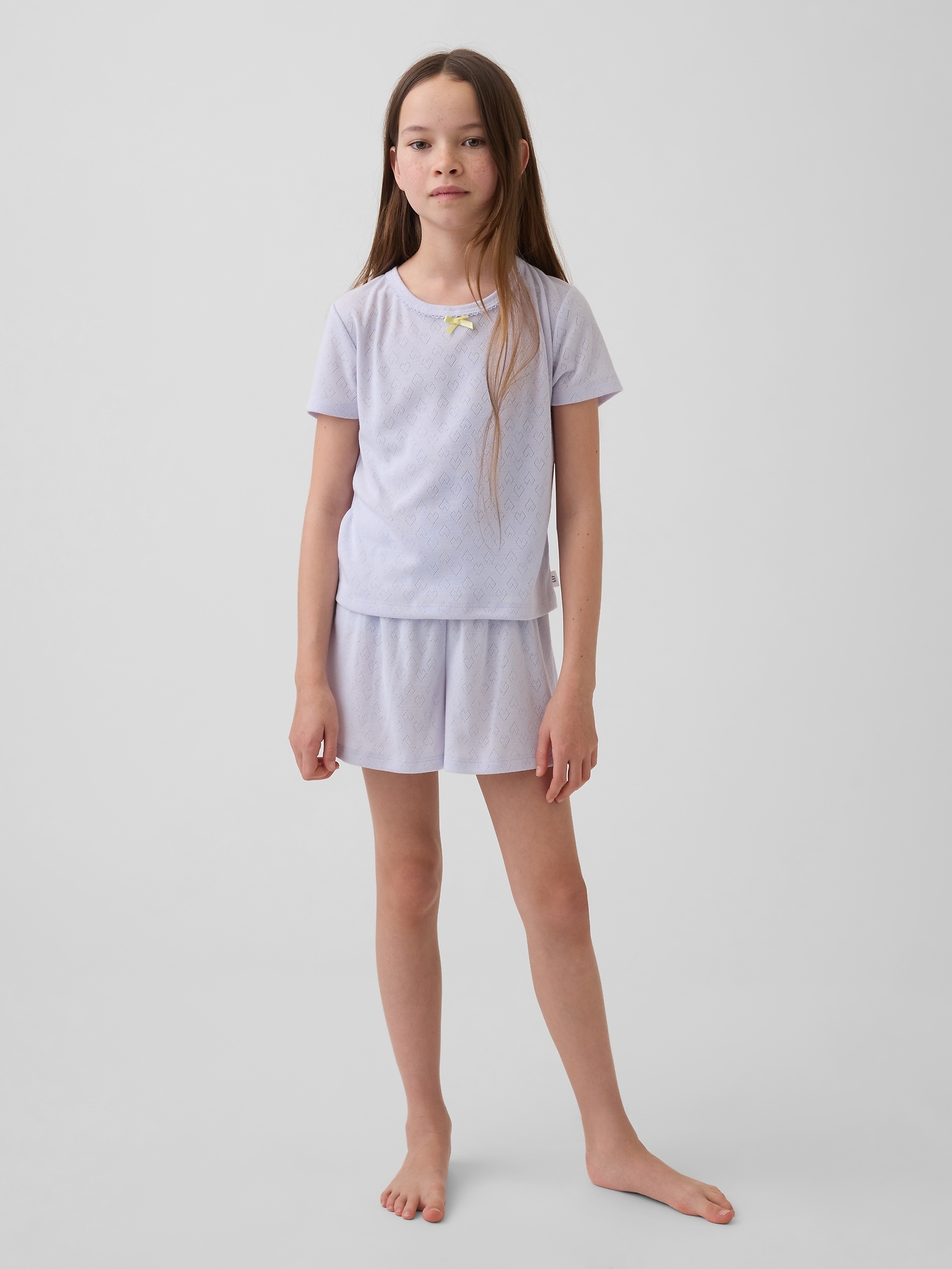 Kids Recycled Pointelle PJ Shorts