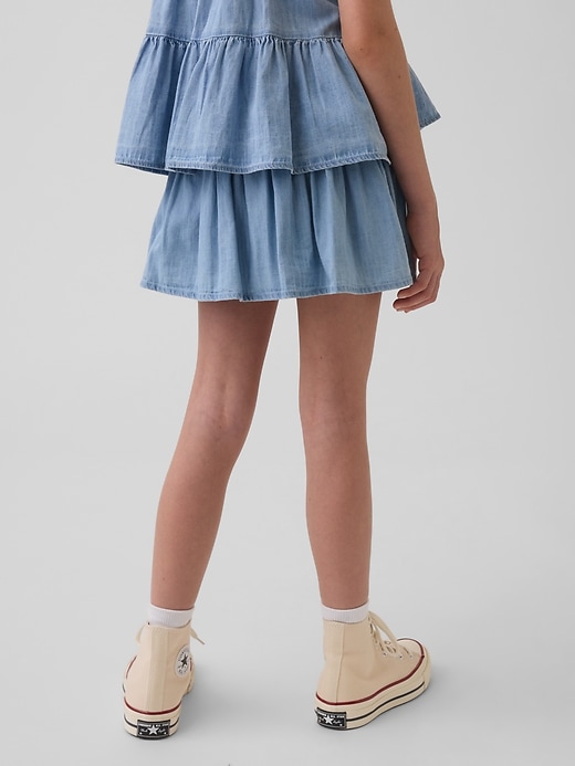 Image number 3 showing, Kids Denim Tiered Skort