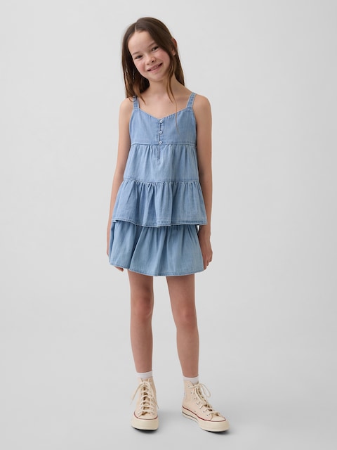 JUPE-SHORT ÉTAGÉE EN DENIM POUR ENFANT