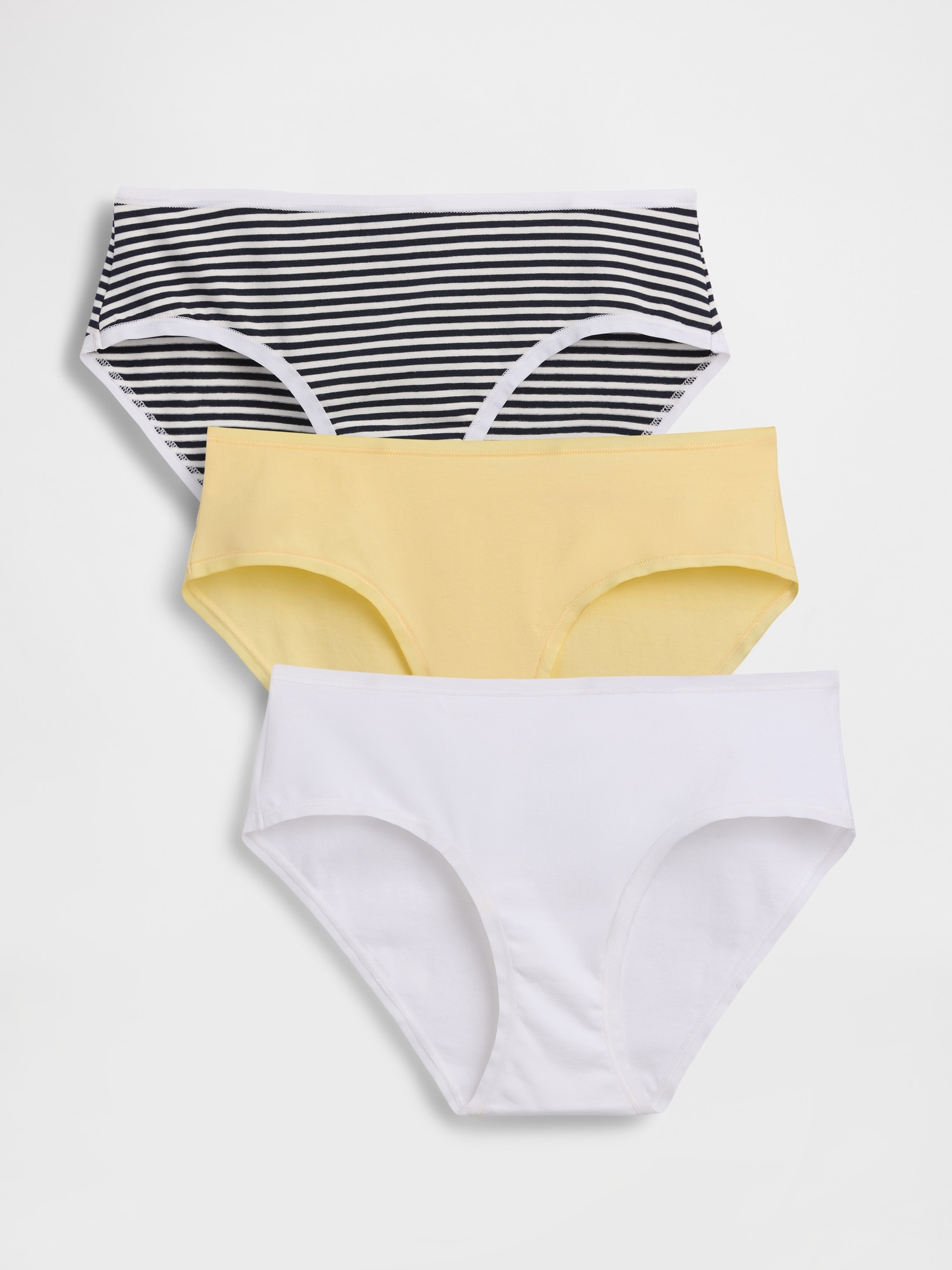 CULOTTE TAILLE BASSE EN COTON BIOLOGIQUE EXTENSIBLE (PAQUET DE 3)