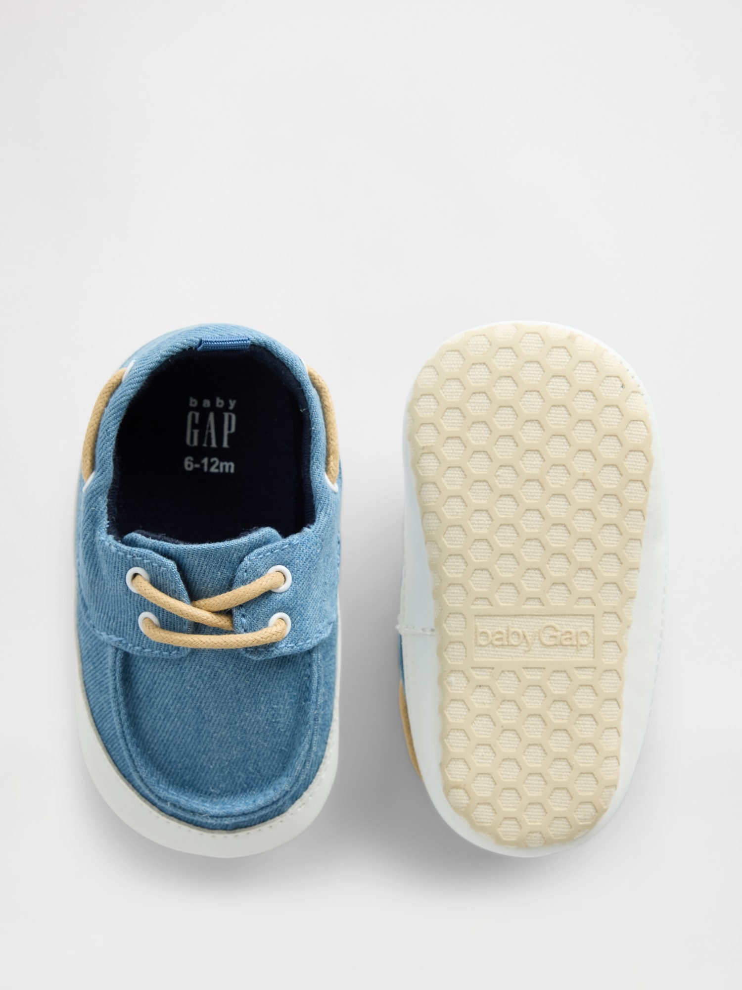 Mocassins bateau en denim pour bébé