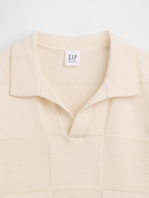 Image number 4 showing, Kids Johnny-Collar Checkered Sweater