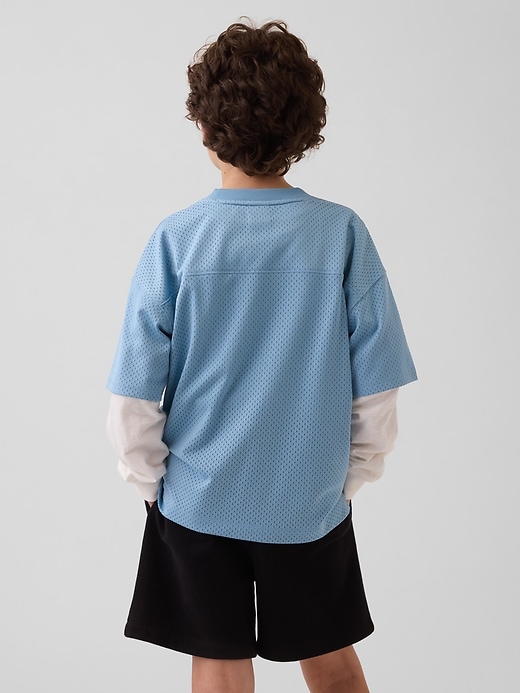 Image number 3 showing, Kids Mesh Oversized Graphic Jersey T-Shirt