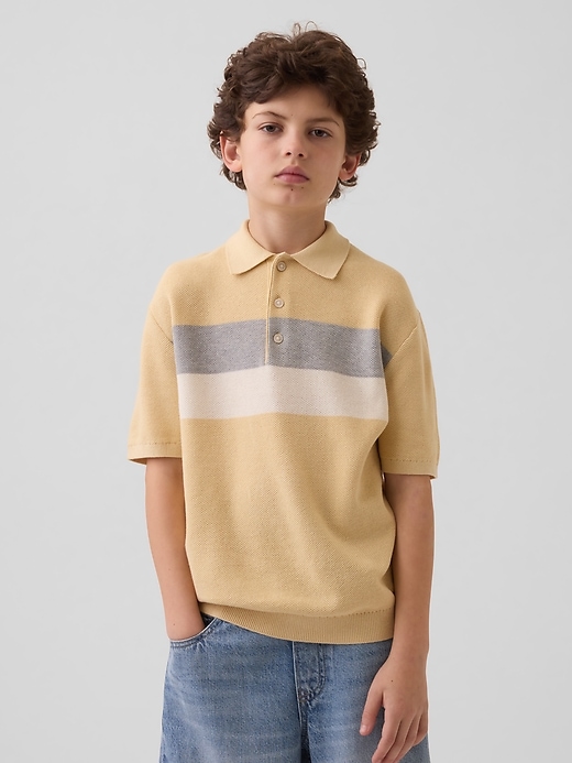 Image number 1 showing, Kids Relaxed Stripe Polo Sweater Shirt