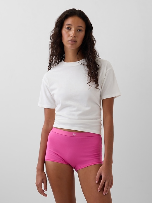 Image number 1 showing, Organic Stretch Cotton High Rise Shorty