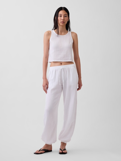 Cotton Gauze Easy Joggers