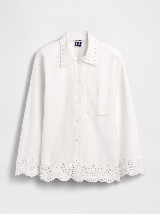 Image number 6 showing, Eyelet Hem Relaxed Shirt Jacket