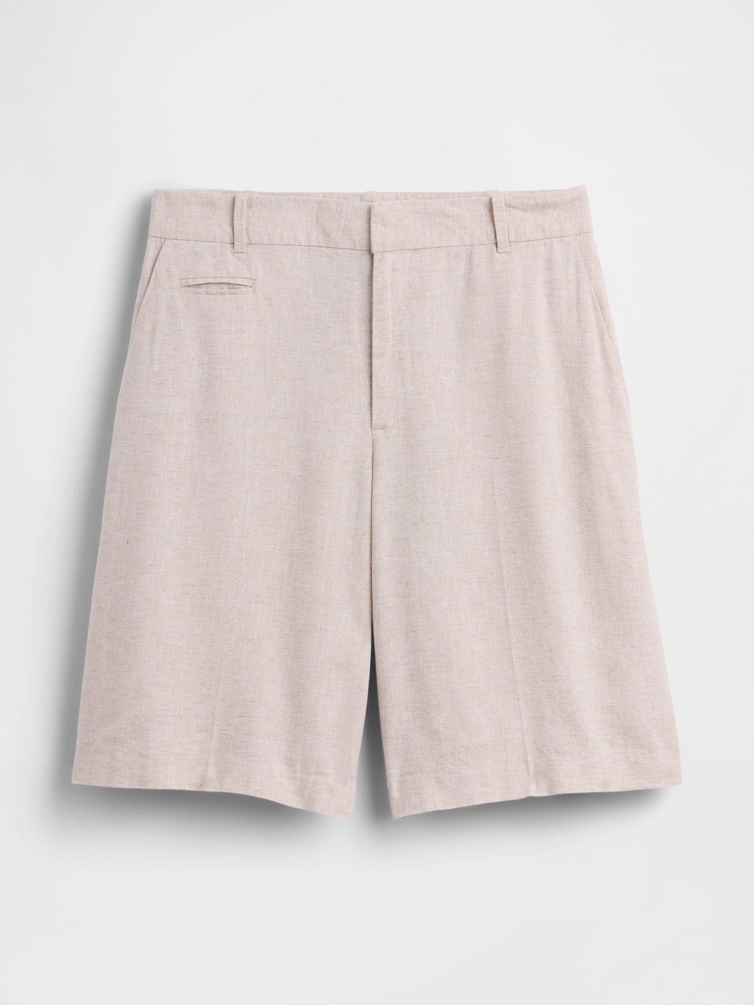9" Low Rise Linen-Blend Trouser Shorts