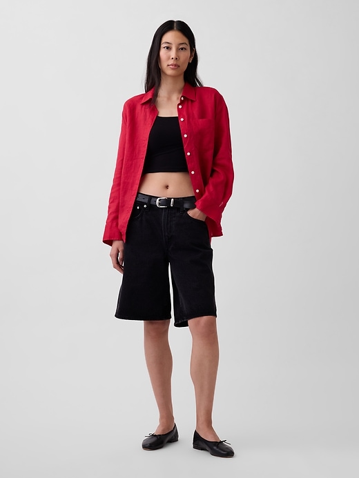 Image number 2 showing, 100% Linen Oversized Shirt