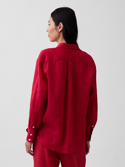 Image number 3 showing, 100% Linen Oversized Shirt