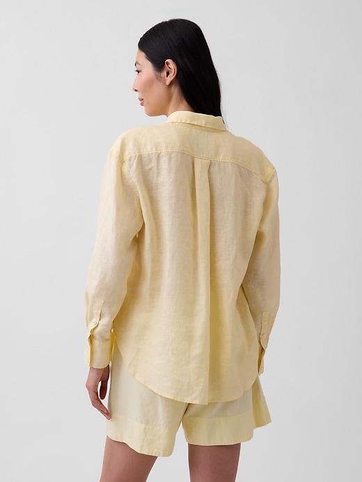Image number 3 showing, 100% Linen Oversized Shirt