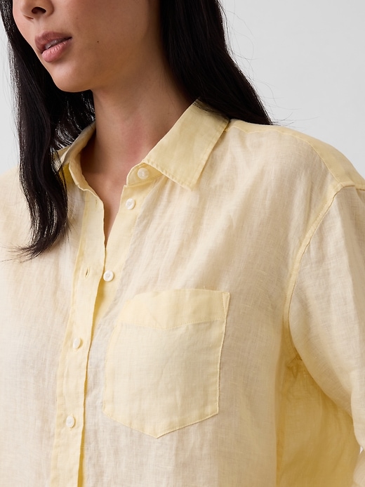 Image number 4 showing, 100% Linen Oversized Shirt