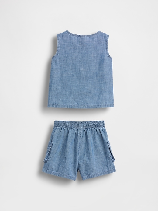 Image number 2 showing, Baby Pocket Denim Outfit Set