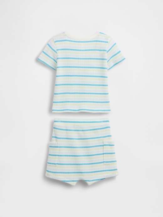 Image number 2 showing, Baby Waffle Henley Outfit Set