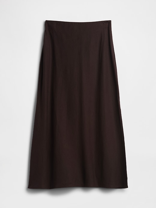 Image number 5 showing, Linen-Blend Maxi Slip Skirt