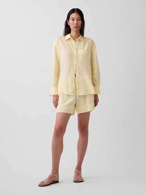 6" Linen-Blend Easy Shorts