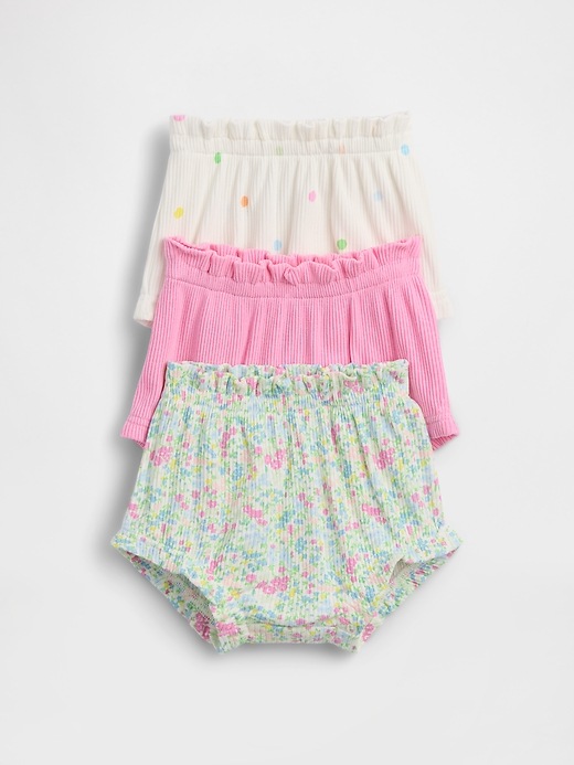 Image number 1 showing, Baby TinyRib Pull-On Ruffle Shorts (3-Pack)