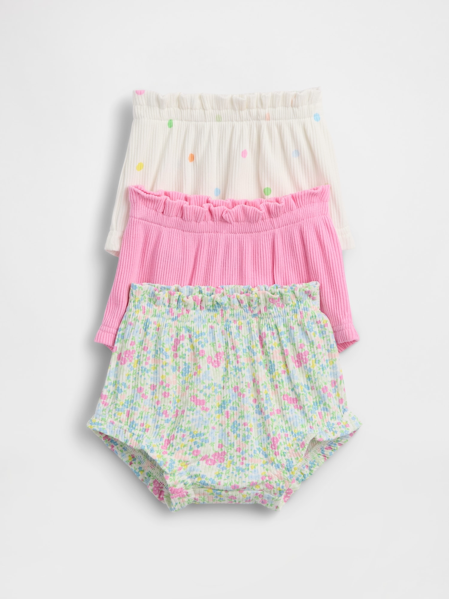Baby TinyRib Ruffle Bloomers (3-Pack)