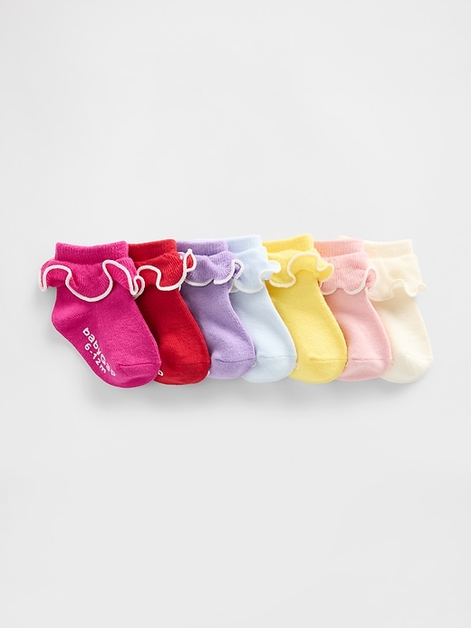 Image number 1 showing, Baby & Toddler Ruffle Ankle Socks (7-Pack)