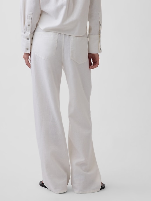Image number 4 showing, Linen-Cotton Wide-Leg Pants