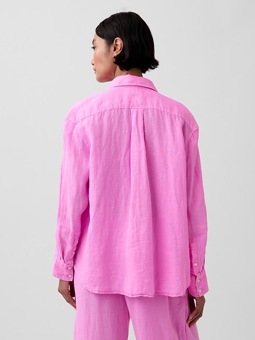 Image number 3 showing, 100% Linen Oversized Shirt