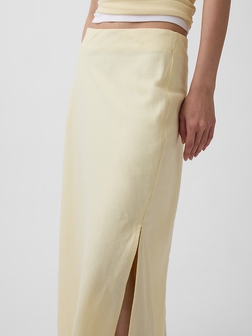 Image number 4 showing, Linen-Blend Maxi Slip Skirt