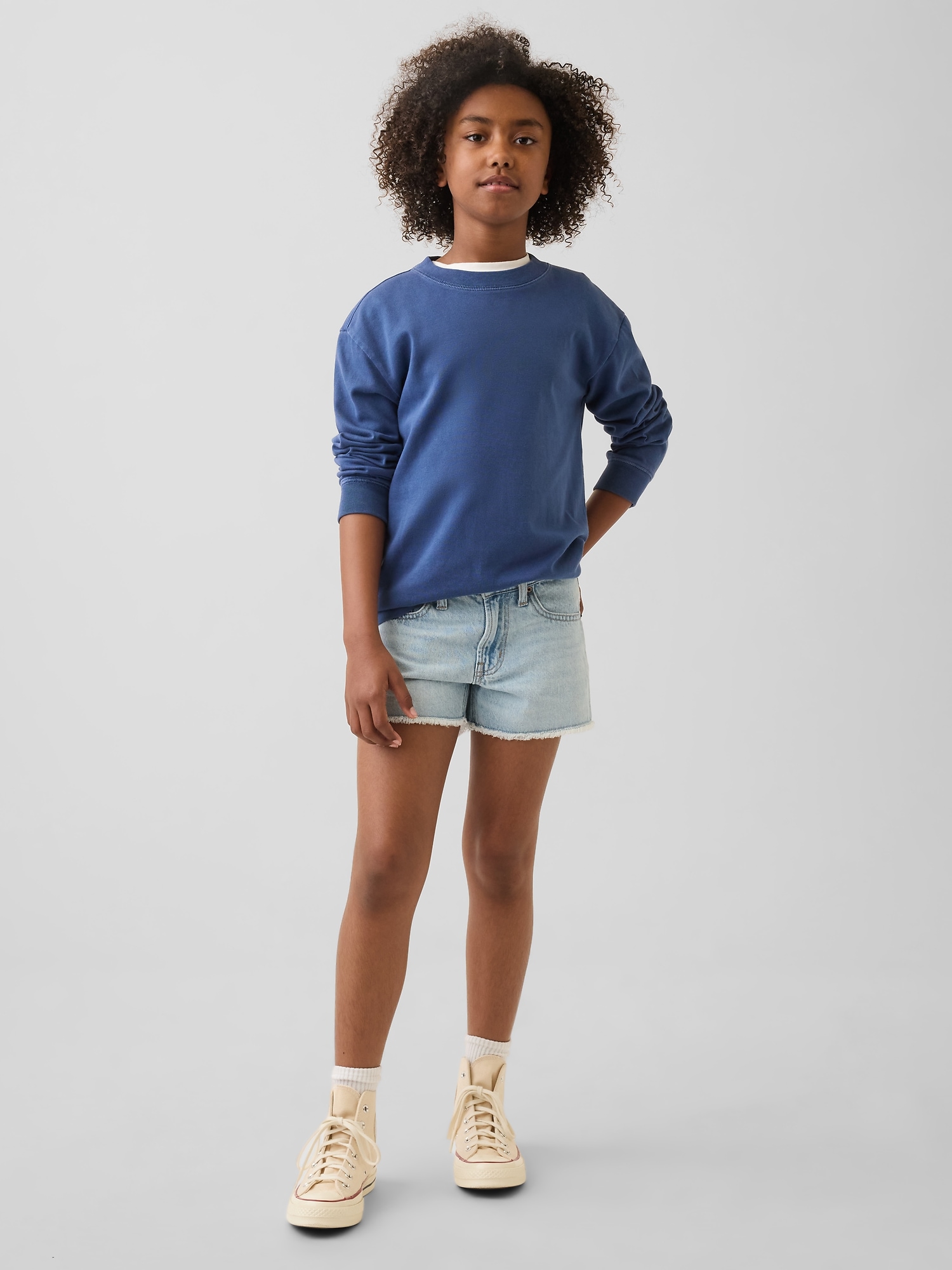Kids Low Rise Stride Denim Shorts