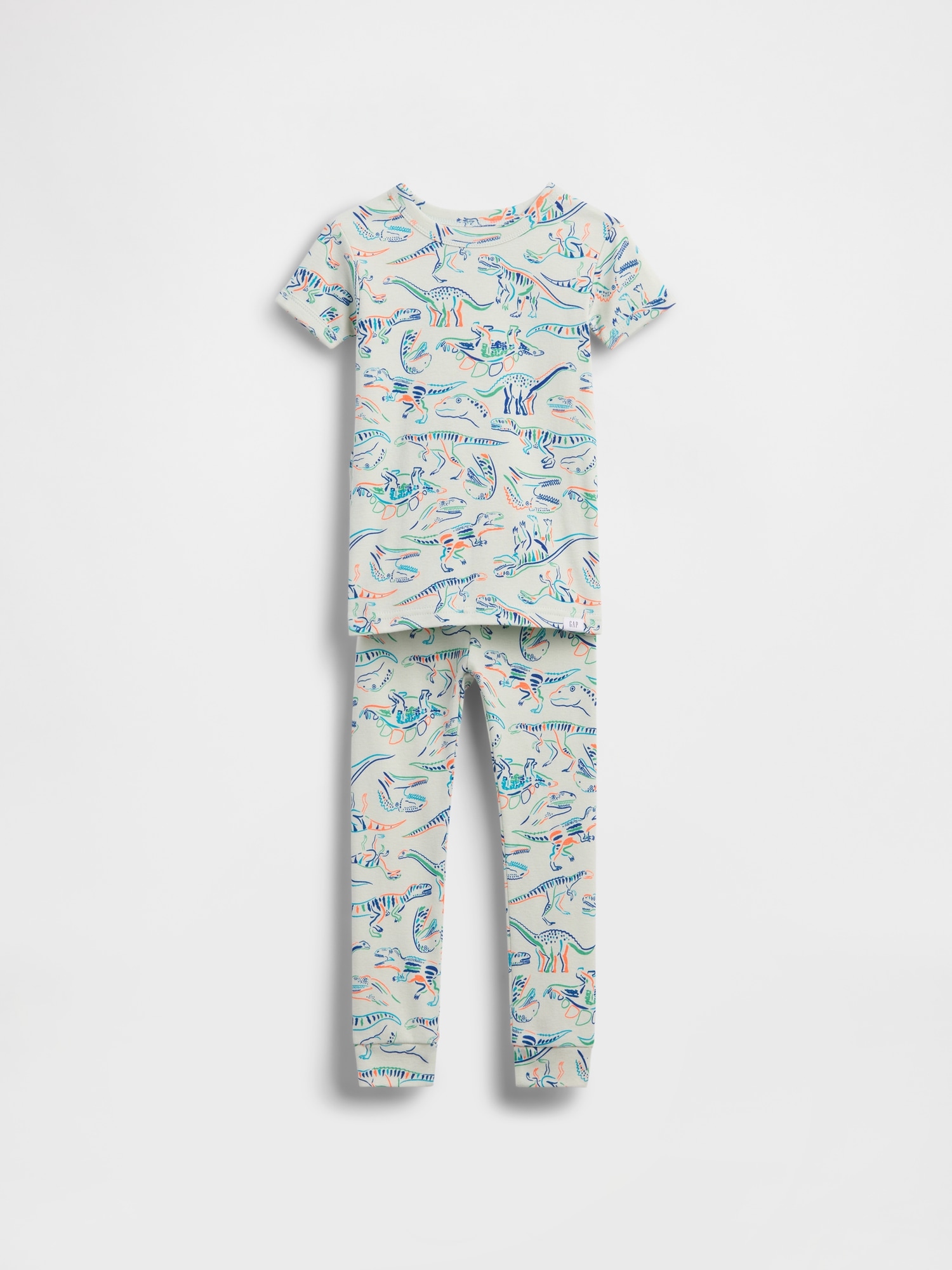 PYJAMA EN COTON BIOLOGIQUE BROSSÉ À MOTIF DE DINOSAURES POUR BÉBÉ ET TOUT-PETIT