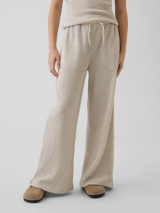 Image number 3 showing, Kids Waffle Relaxed Easy Wide-Leg Pants