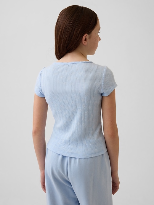 Image number 3 showing, Kids Pointelle Rib Fitted T-Shirt