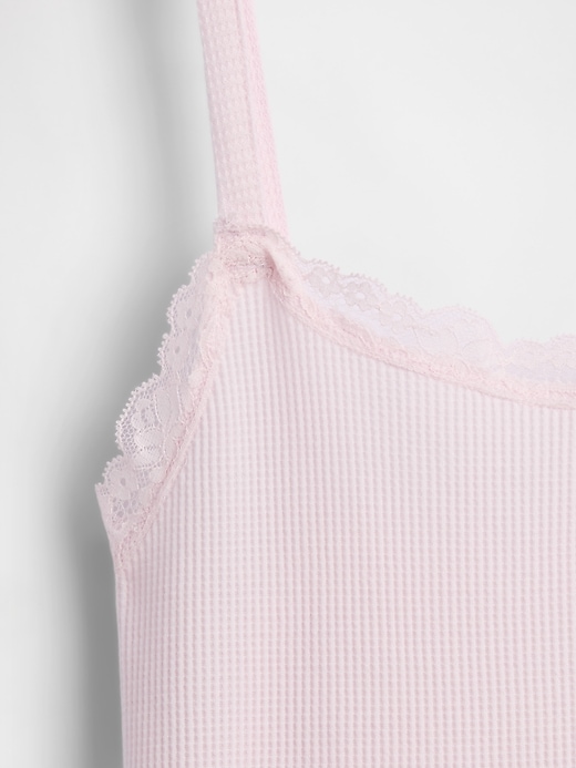 Image number 4 showing, Kids Waffle Lace-Trim Cami