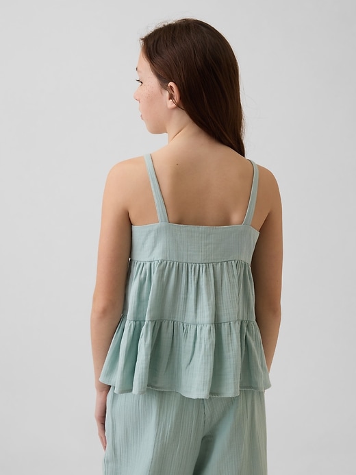 Image number 3 showing, Kids Cotton Gauze Tiered Tank Top