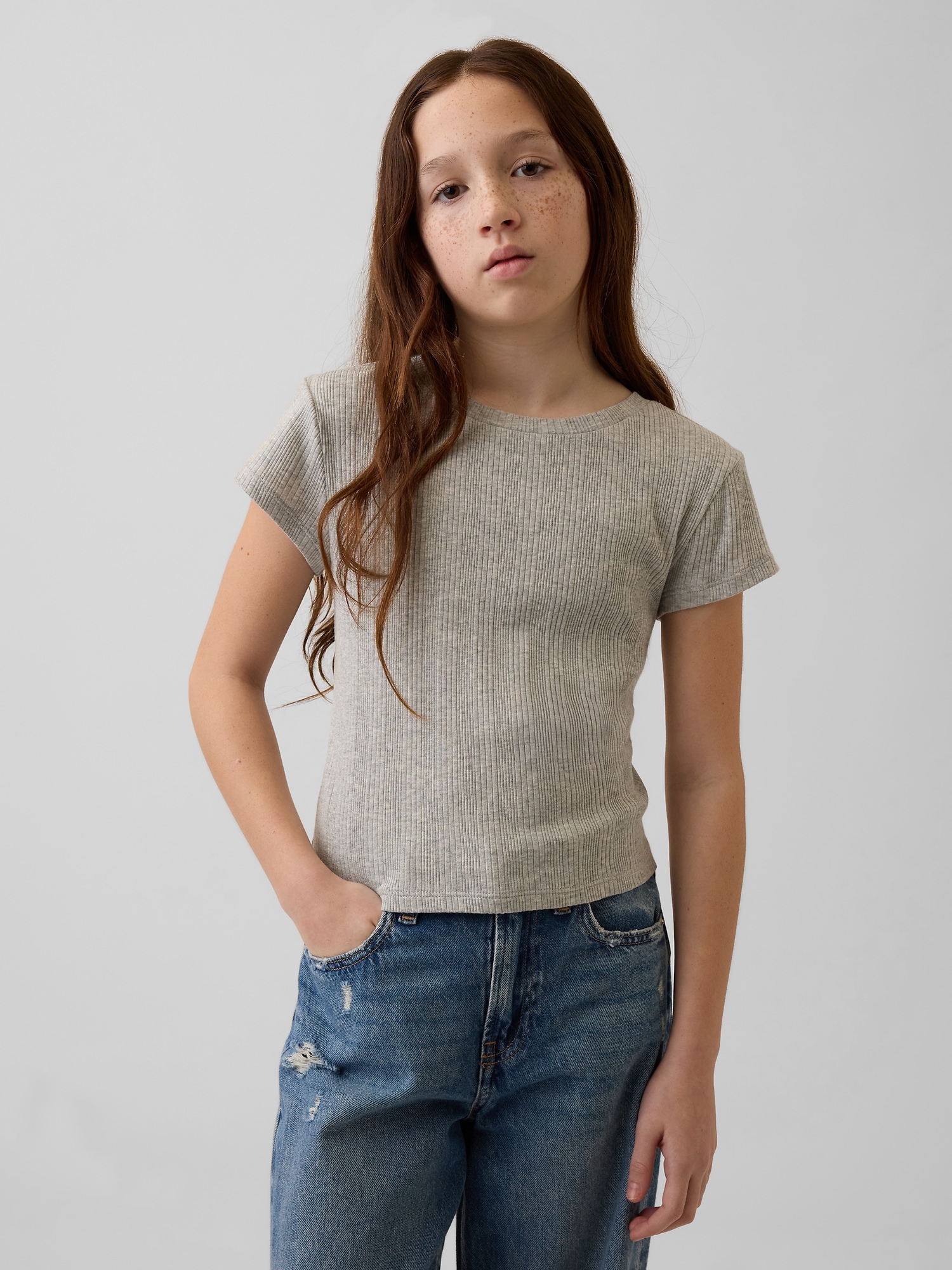 Kids Variegated Rib Fitted T-Shirt