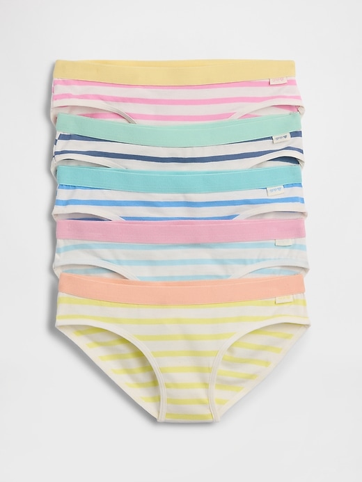 L'image numéro 1 présente Culotte bikini en coton biologique extensible pour Enfant (paquet de 5)